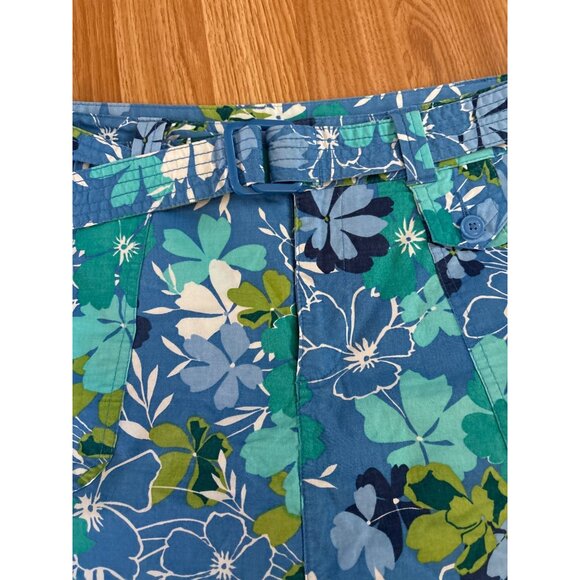 White Stag Skort Womens Blue Floral With Stretch Waistband & Belt Size 12-14 - Picture 8 of 8